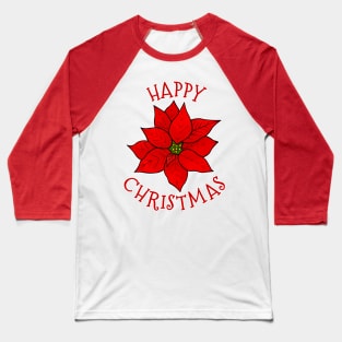 Christmas Flower Poinsettia Xmas 2022 Baseball T-Shirt